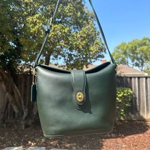 Coach Nottingham (9948 Canterbury Binocular) Vintage Leather Bag Bottle Green